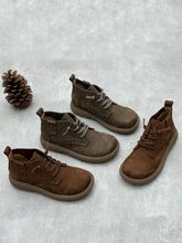 Vintage Genuine Leather Strap Low Heel Boots