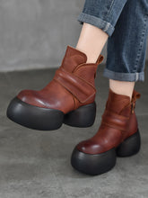 Soft Genuine Leather Platfrom Ankle Boots