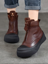 Vintage Vintage Leather Zipper Platform Boots