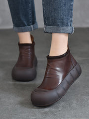 Vintage Autumn Soft Leather Platform Boots