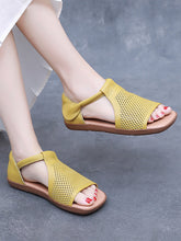 Sandals Leather Flat Hollow Out Casua