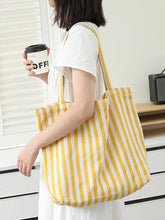 Casual Stripe Shoulder Canvas Bag