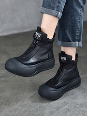 Vintage Vintage Leather Zipper Platform Boots