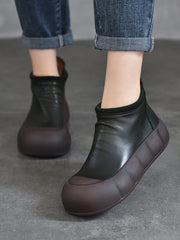 Vintage Autumn Soft Leather Platform Boots