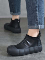 Vintage Autumn Soft Leather Platform Boots