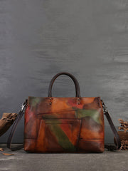 Leather Patchwork Laege Capacity Hand Bag Shoulder Bag