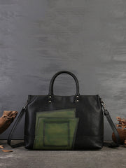 Leather Patchwork Laege Capacity Hand Bag Shoulder Bag