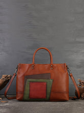 Leather Patchwork Laege Capacity Hand Bag Shoulder Bag