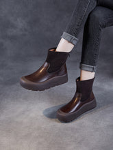 Winter Genuine Leather Platform Ankle Boots