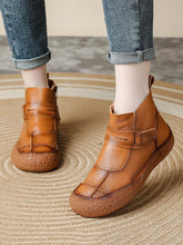Winter Casual Leather Spliced Flat Boots