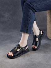 Soft Toe Leather Sandals Open