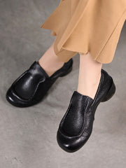 Retro Soft Genuine Leather Low Heel Shoes