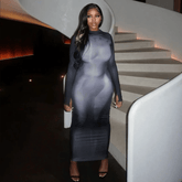 Dance And Tease Long Sleeve Bodycon Maxi Dress