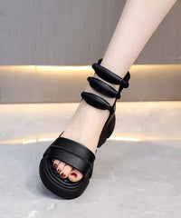 Brown Open Toe Platform Sole Casual Roman Cool Boots