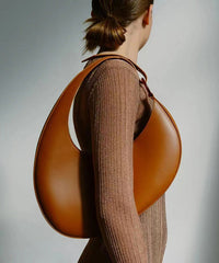 Brown Versatile Oval Large Capacity Shoulder Bag