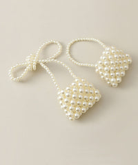 Kids Girls Pearl Woven Crossbody Bag Handbag