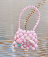 Pink Handmade Woven Kids Girls Crossbody Bag