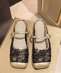 Stylish Silver Tulle Zircon Flats Slide Sandals