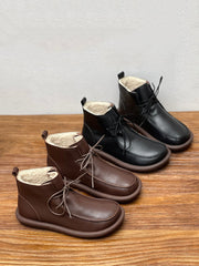 Winter Retro Soft Genuine Leather Flat Boots