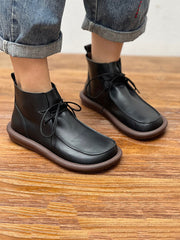 Winter Retro Soft Genuine Leather Flat Boots