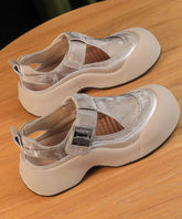 Hollow Out Platform Apricot Breathable Sandals