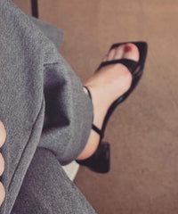 Beautiful Splicing Chunky Sandals Red Genuine Leather Peep Toe