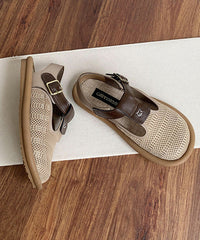 Beige Breathable Mesh Casual Splicing Hiking Sandals