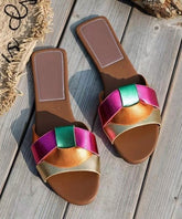 Toe Multicolor Casual Peep Comfy Slippers Beach
