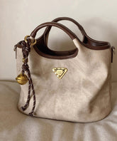 Faux Durable Tote Solid Colorblock Handbag Leather Classy