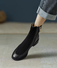 Comfy Stylish Splicing Chunky Boots Green Sheepskin