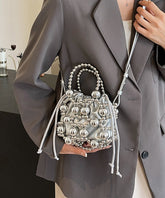 Cool Spicy Girl Silver Beaded Messenger Bag