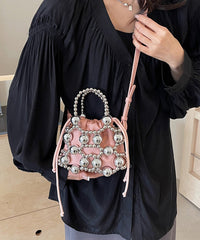 Cool Spicy Girl Silver Beaded Messenger Bag