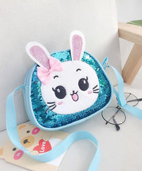 Cute Pink Cartoon Faux Leather Sequins Kids Messenger Bag