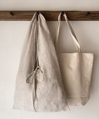 Japanese Linen Large Capacity Lace Up Shoulder Bag