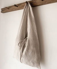 Japanese Linen Large Capacity Lace Up Shoulder Bag