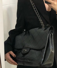 Brown Large Capacity Faux Leather Chain Linked Satchel Handbag