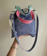 Casual Blue Versatile Canvas Satchel Bag Handbag