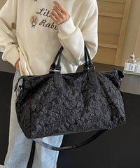 Pink Embroidered Large Capacity Crossbody Bag