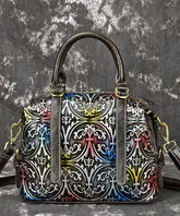 Embossed Vintage Silver Crossbody Bag Handmade