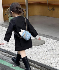 Pink Baby Girls Bow Chain Linked Crossbody Bag