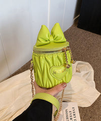 Pink Baby Girls Bow Chain Linked Crossbody Bag