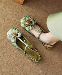 Retro Green Floral Splicing Walking Sandals