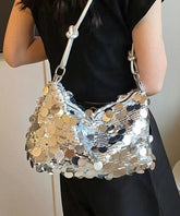 Stylish Silver Sequins Satchel Bag Handbag