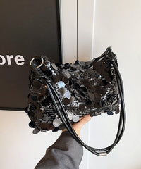 Stylish Silver Sequins Satchel Bag Handbag