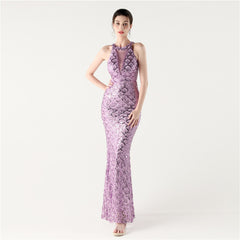 Slim Fit Hip Sequined Evening Dress