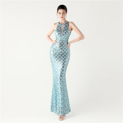 Slim Fit Hip Sequined Evening Dress