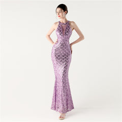 Slim Fit Hip Sequined Evening Dress