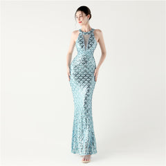 Slim Fit Hip Sequined Evening Dress