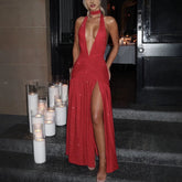 Sequined Evening Gown Sleeveless Dress