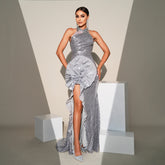 Sequined Hip-hugging High-cut Evening Dress
